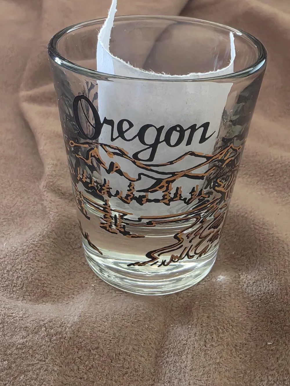 Oregon Scenic Glass Tumbler - Brown and Black